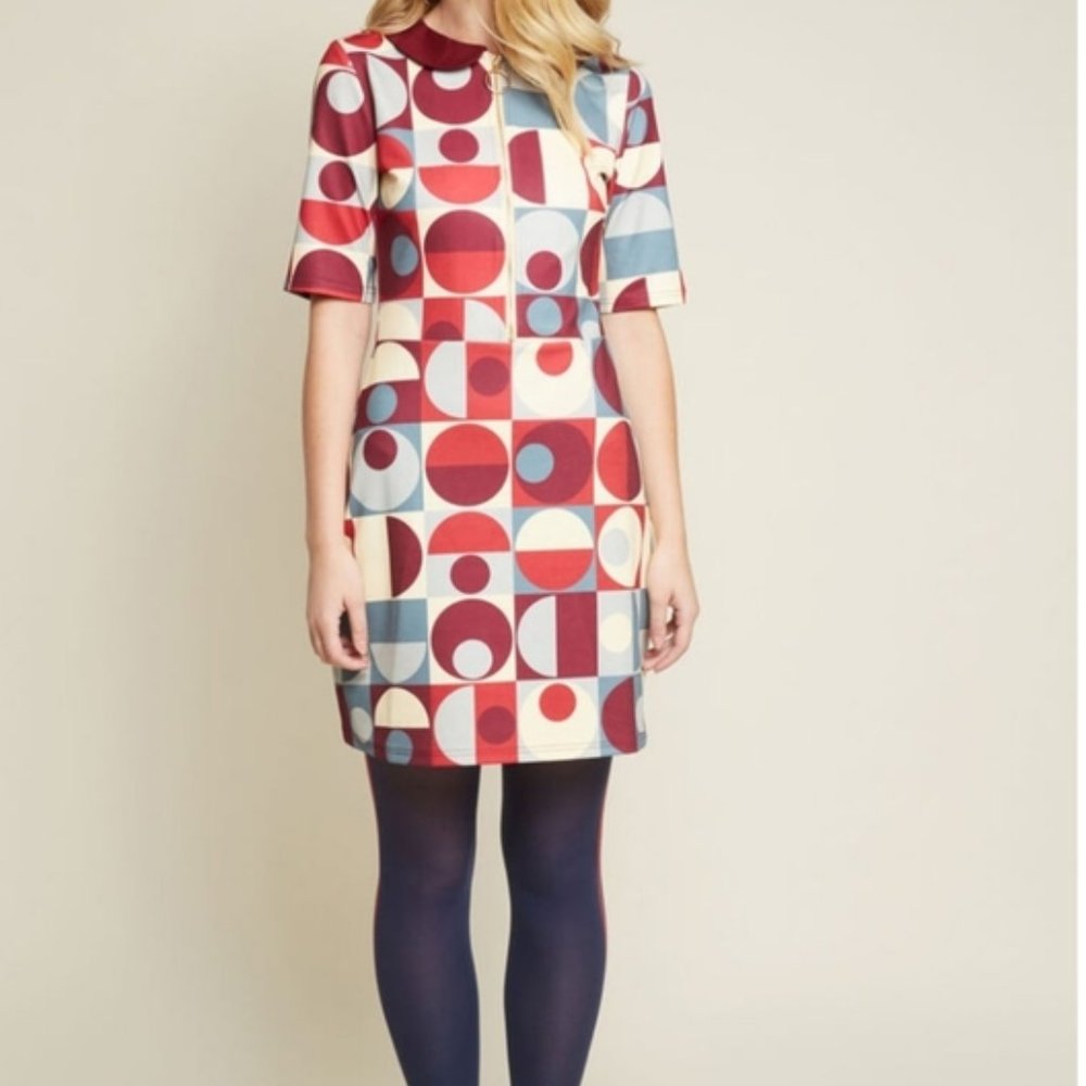 Modcloth Banned Retro Collared Short Sleeve Dress XS UK 8 NWT